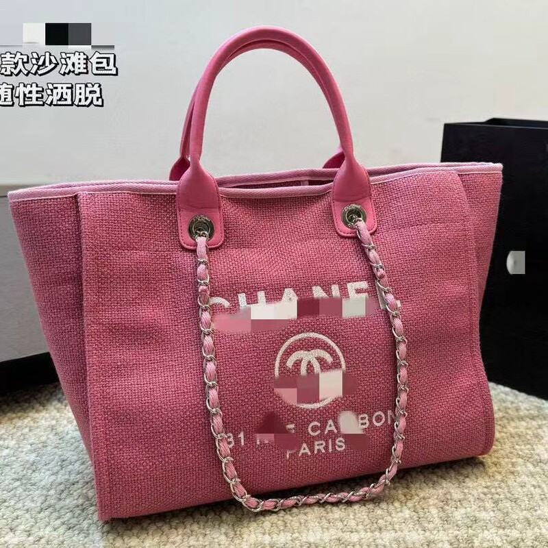 Classic Linen Canvas Beach Bag, Large-Capacity Shopping Bag, Casual and Versatile, a Must-Have for Summer, High-End