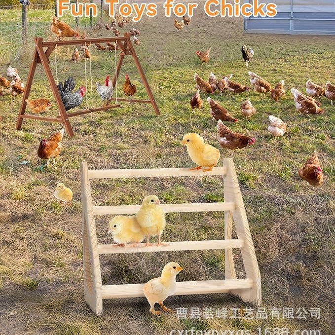 国境を越えた木製鶏小屋の生息地農家鶏、アヒル、ガチョウの収納ラック大きなオンドリのスタンドラック鳥プラットフォームトレーニングおもちゃ|undefined