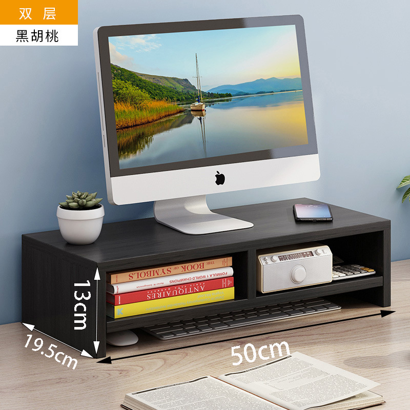 Estante elevador para monitor con cajones para almacenamiento en escritorio, organizador para dormitorio estudiantil, cajón elevador.