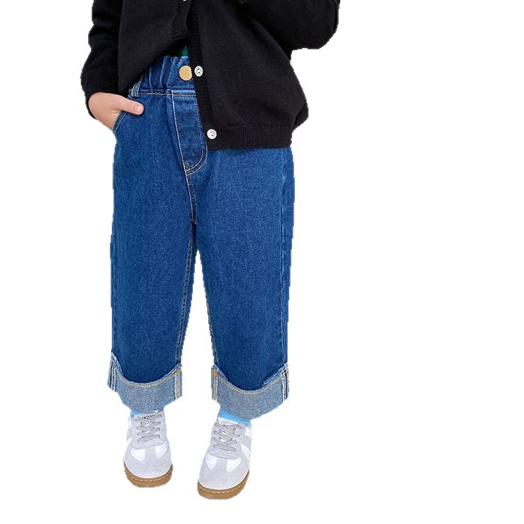 2026 primavera y otoño nuevos pantalones jeans de niñas niños pantalones de piernas anchas pantalones largos de niños pantalones rectos coreanos image 5