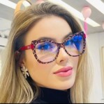 眼镜框欧美个性撞色潮流猫眼素颜眼镜架女新款跨境简约防蓝光眼镜