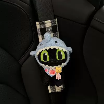 Shoulder Cover Decorative Car — Sürətlər qutusu və əl tormozu başlıqları - shoulder-pads-20-black-and-white-checkered-genuine-squatting-night-fury-blue-shark-hat-blue-butter-bib