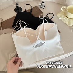 Ice Silk Beauty Backless Straps Bralette for Women - Summer Invisible Straps with Padded Bralette - One-Piece Outerwear Bralette for Layering and Lingerie