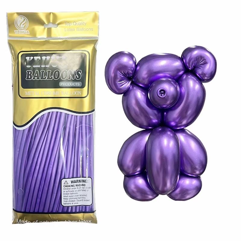 Color de metal 260 globo largo al por mayor engrosada variedad globo 1,8G magia tejida globo DIY