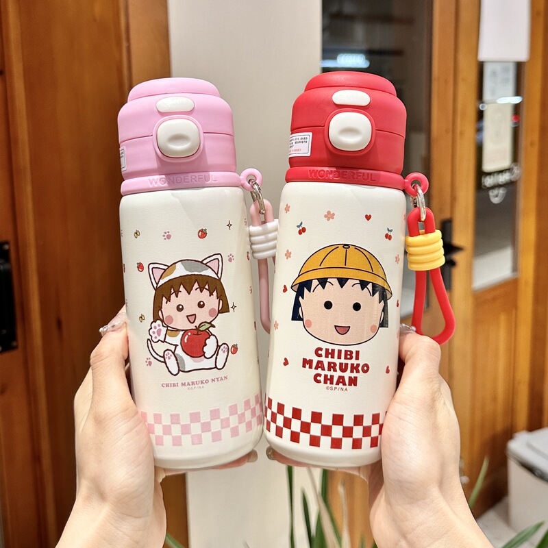 ストロベリーベア子供用魔法瓶カップ 316 ステンレス鋼学校特別なダブルドリンクカップかわいい学生ポータブルストローカップ|undefined