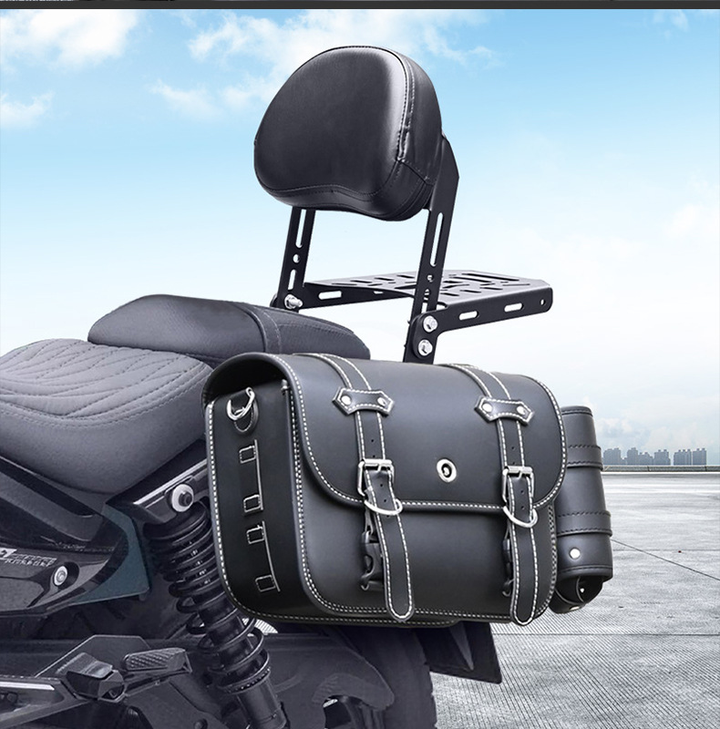 Suitable for Zongshen Cyclone Aqs250 Bumper Folding Backrest Quick-Release Side Bag Rear Rack Rear Backrest Modification Parts