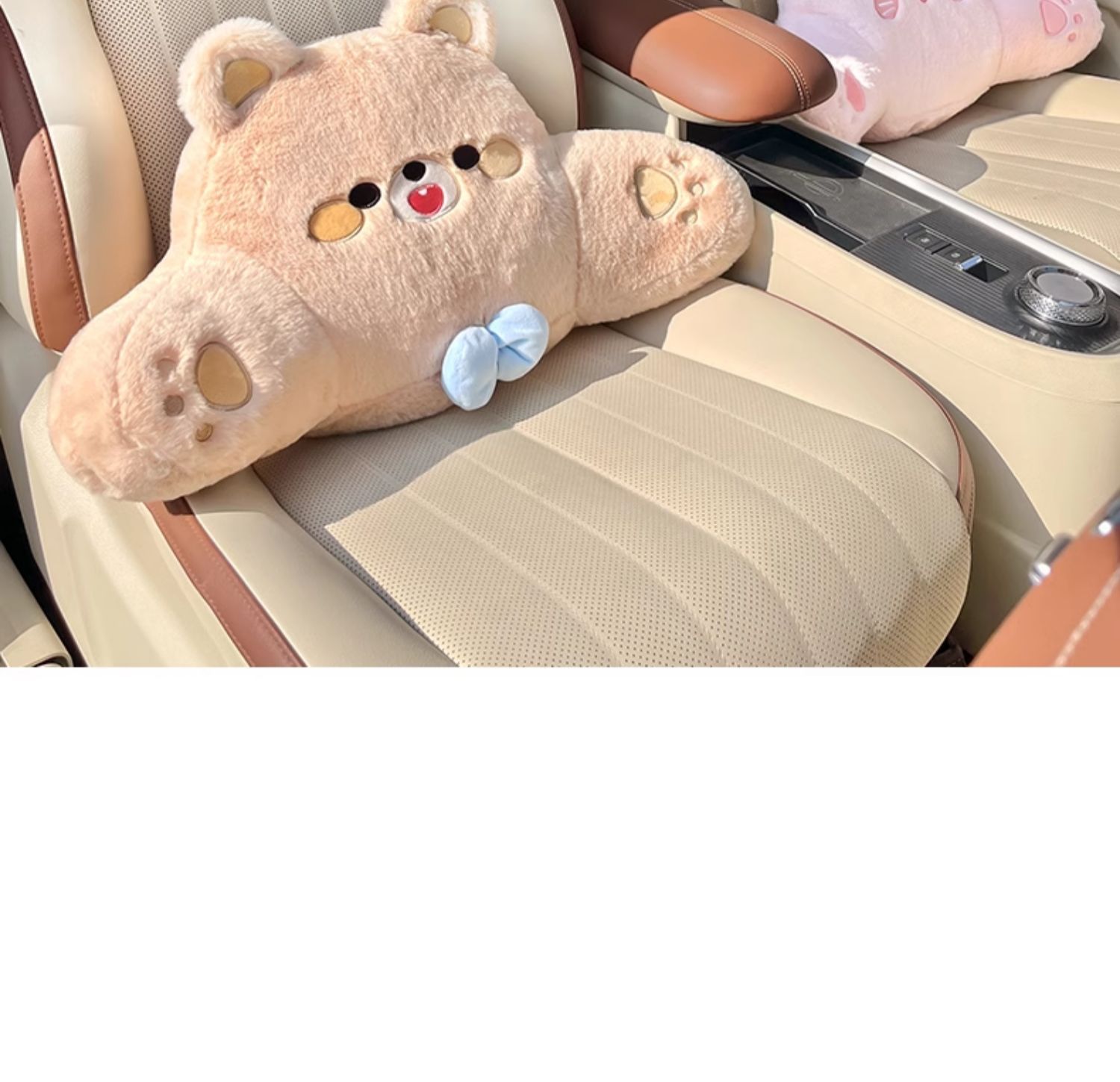 Car Headrest and Neck Pillow, a Pair of Cartoon Cute Lumbar Pillows, Car Pillows, Women's Waist Pillows, Girls' Car Sets