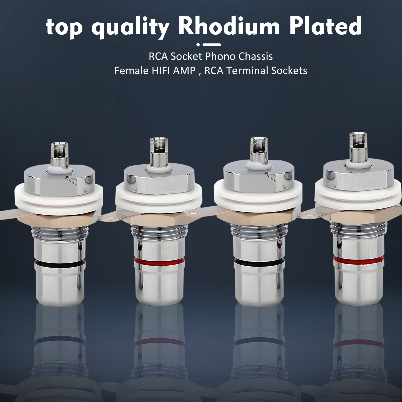 Conector RCA chapado en rodio Preffair, conector hembra tipo lotus, amplificador HIFI, amplificador de tubo