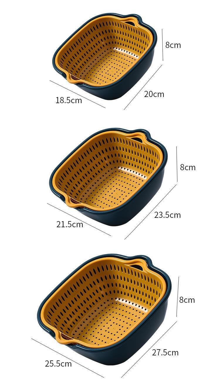 沥水篮六件套多功能厨房塑料双层家用篮洗菜篮大号沥水篮厂家直销详情9