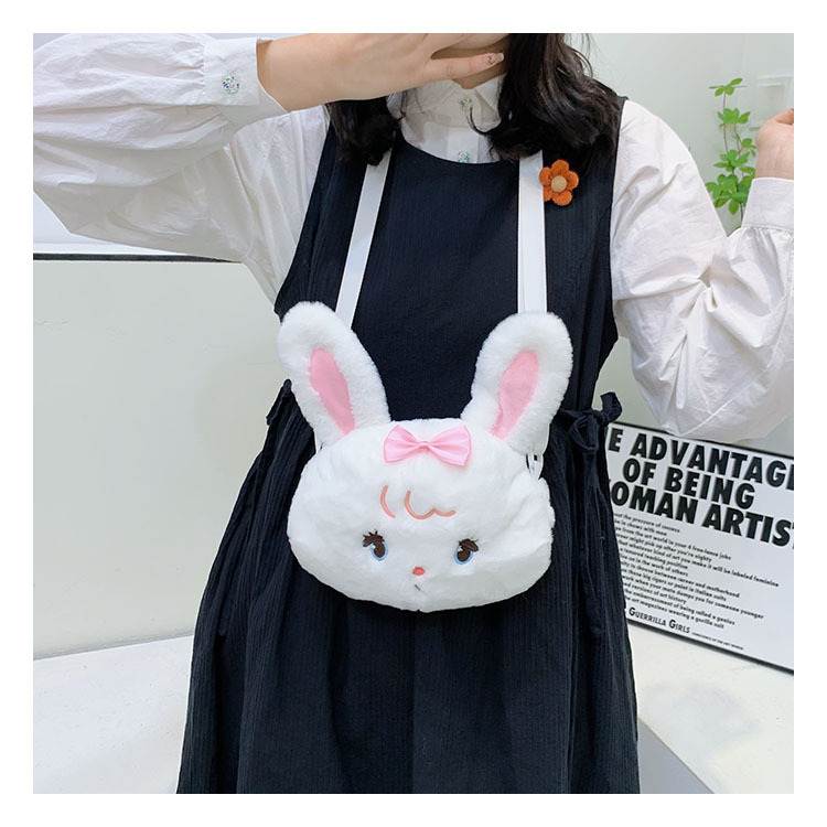 Plush rabbit bag, children's coin purse, cute princess single-shoulder bag for girls, autumn and winter crossbody bag for little girls undefined