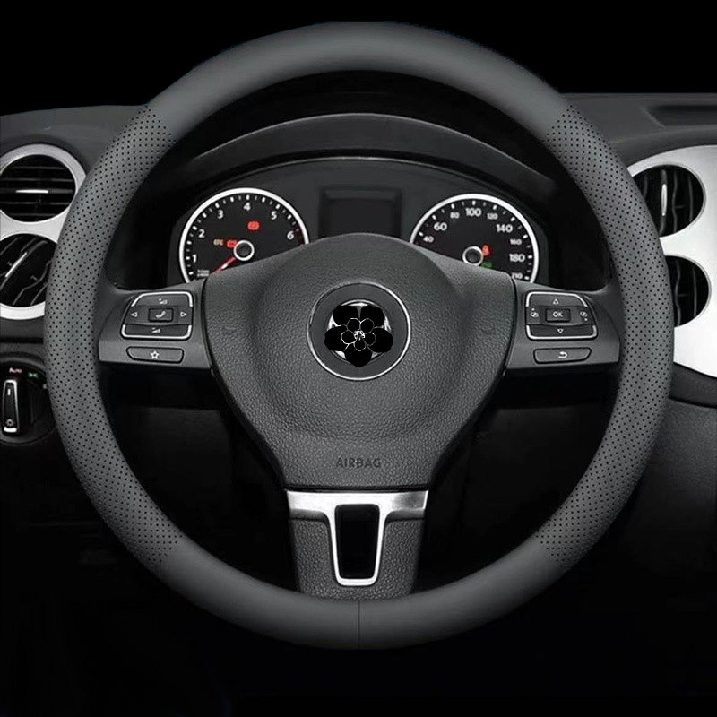 Factory Napapi car steering wheel cover four seasons universal 15 English 38cm non-slip breathable black handle cover