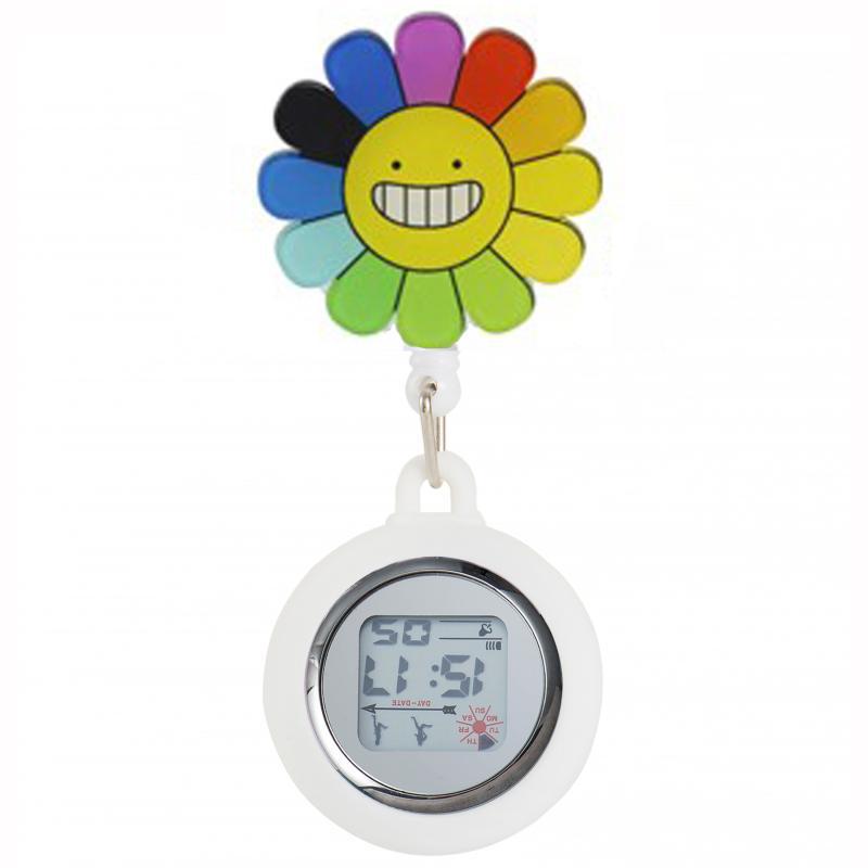 Reloj de enfermera de estiramiento multifuncional luminoso fuerte reloj colgante reloj electrónico digital retráctil de dibujos animados lindo clip cronómetro reloj de bolsillo