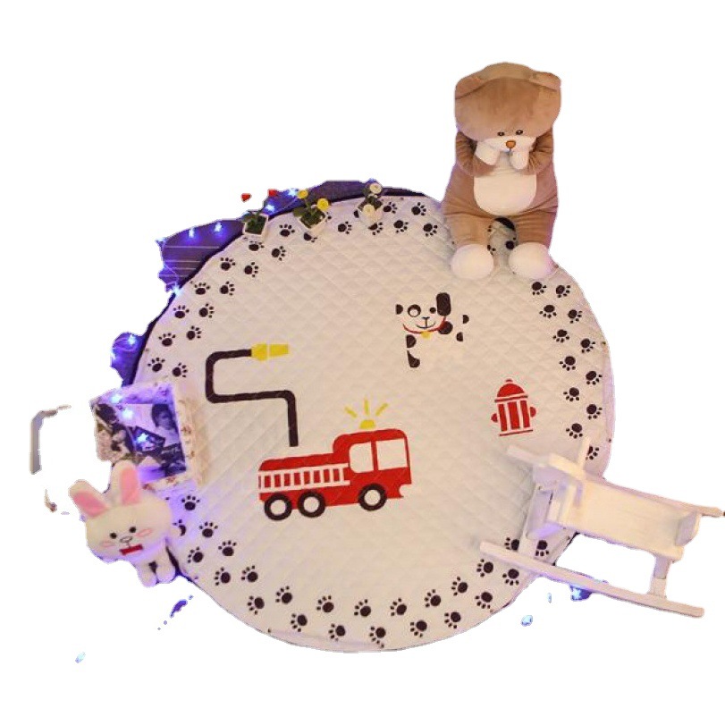 2023 nueva estera de almacenamiento de diámetro 1,5 m de los niños de dibujos animados escalada Mat piso redondo estera habitación de los niños dormitorio sala de estar