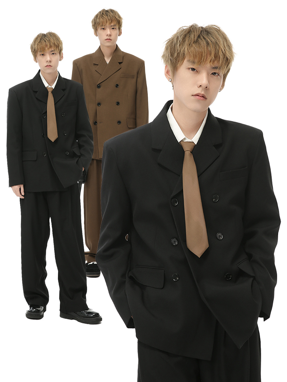 MTLCLOTHES Hombres| 2024 otoño nuevos productos coreanos Meirard alta sensación traje casual suelto