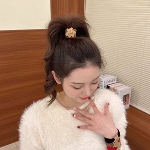 Lucky Bear Widened Autumn and Winter Thickened Head Rope Women's Pony Tail Mask Muscle Hair Ring Cute High Elastic Seamless Rubber Tendons