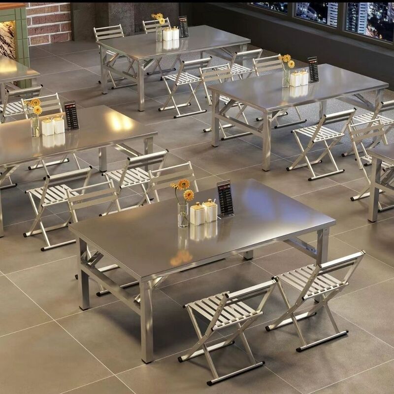 Multifunctional Portable Galvanized Steel Folding Table Suitable for Barbecue Parties, Restaurant Tables, Camping, Eating, Cooking Tables and Stalls