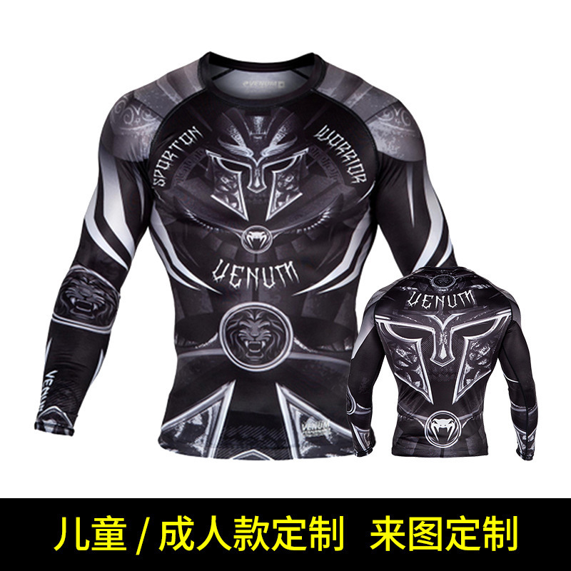 ボクシングスーツムエタイタイト長袖フィットネストレーニングファイトランニングファイティングTシャツ武道スポーツウェアヴェノムトップ|undefined