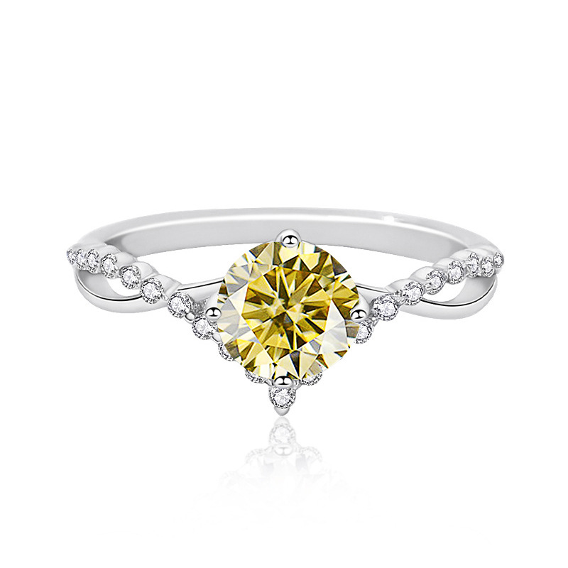 Anillo de diamante de plata esterlina S925 para mujeres, anillo de diamante de coronación de amor, anillo de diamante de plata esterlina para mujeres, propuesta de compromiso, anillo de boda