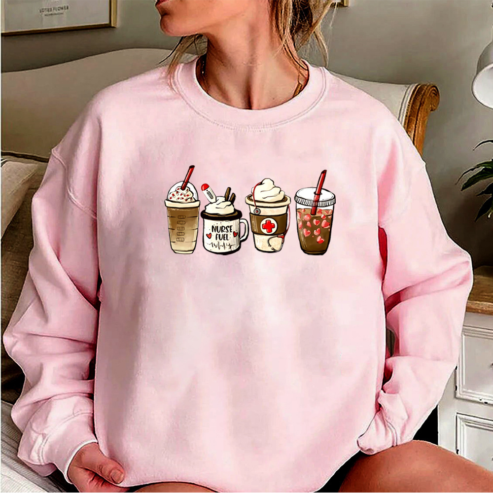 Nurse Fuel Coffee Sweatshirt Iced Coffee Graphic Pullover