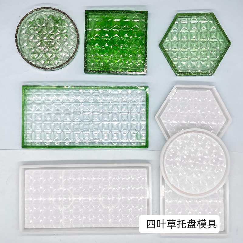 Diy滴ゴム金型高鏡面四葉草トレイ六角形円形流砂トレイシリコン金型アマゾン|undefined