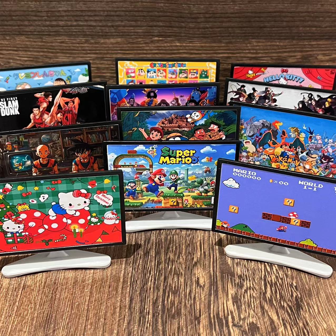 微缩娃娃屋迷你游戏三丽鸥小新电视游戏手柄过家家玩具摆件模型