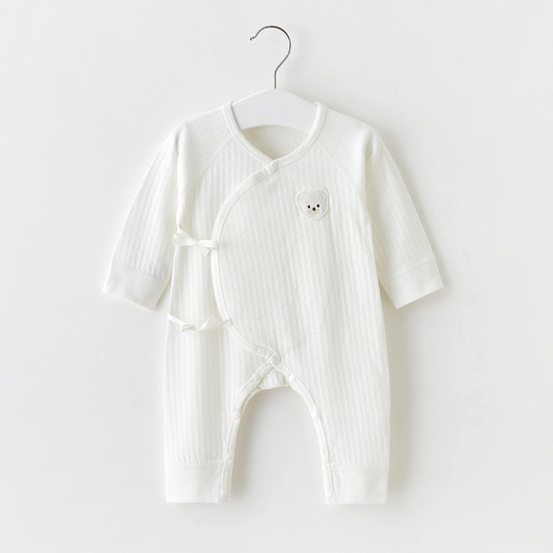 Ropa de bebé recién nacido para primavera y otoño, mono fino de algodón puro estilo monje para bebés de 0 a 3 meses, capa base para recién nacidos, traje de una pieza. image 8