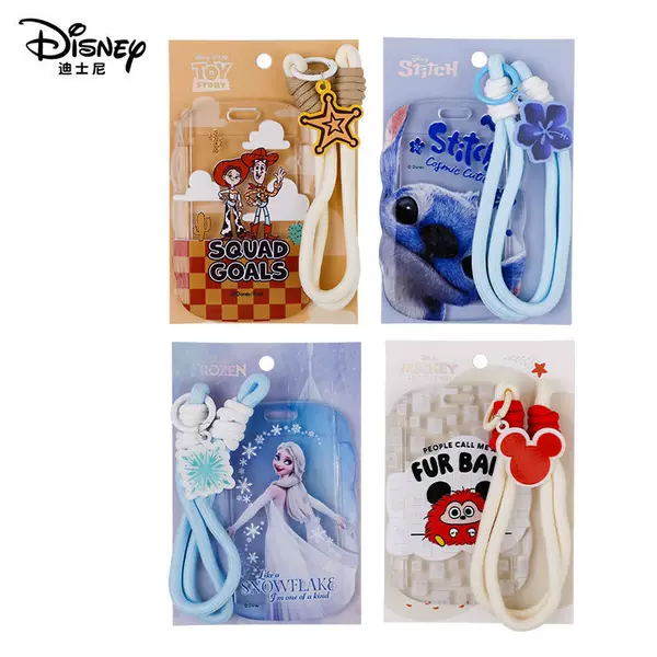 Disney Bus Card Protective Cover Student Meal Card Campus Card Brand Keychain Hand Rope Pendant Acrylic Card Holder