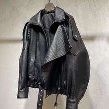 白枕鹤美式皮衣外套女洋气秋季新款宽松感百搭时尚气质皮