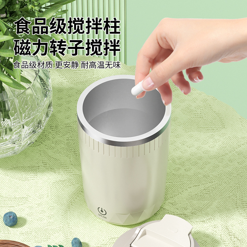 马卡龙色系电动搅拌杯外出家用便携吸管杯开盖直饮吸管杯|undefined