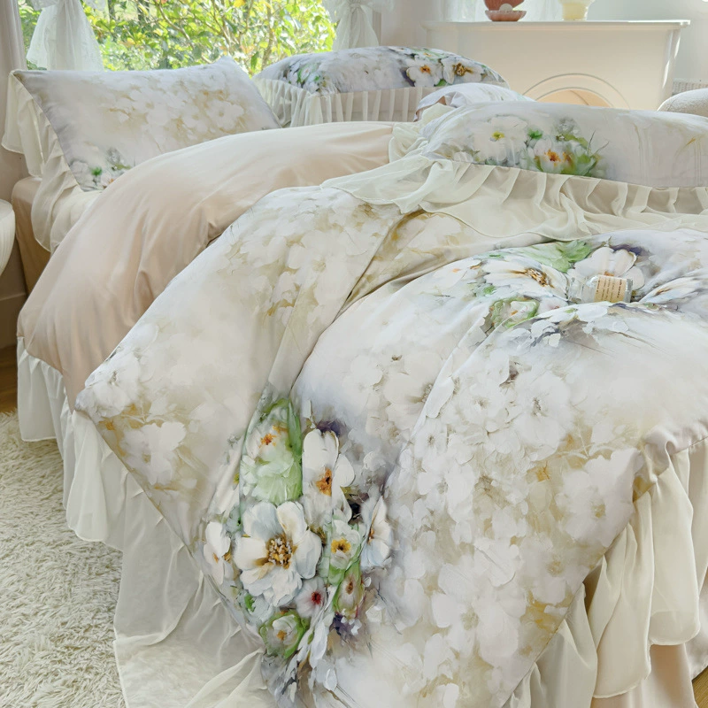 Большой стиль французского дворцового стиля с цветочным принтом супер мягкая кожа и кожа