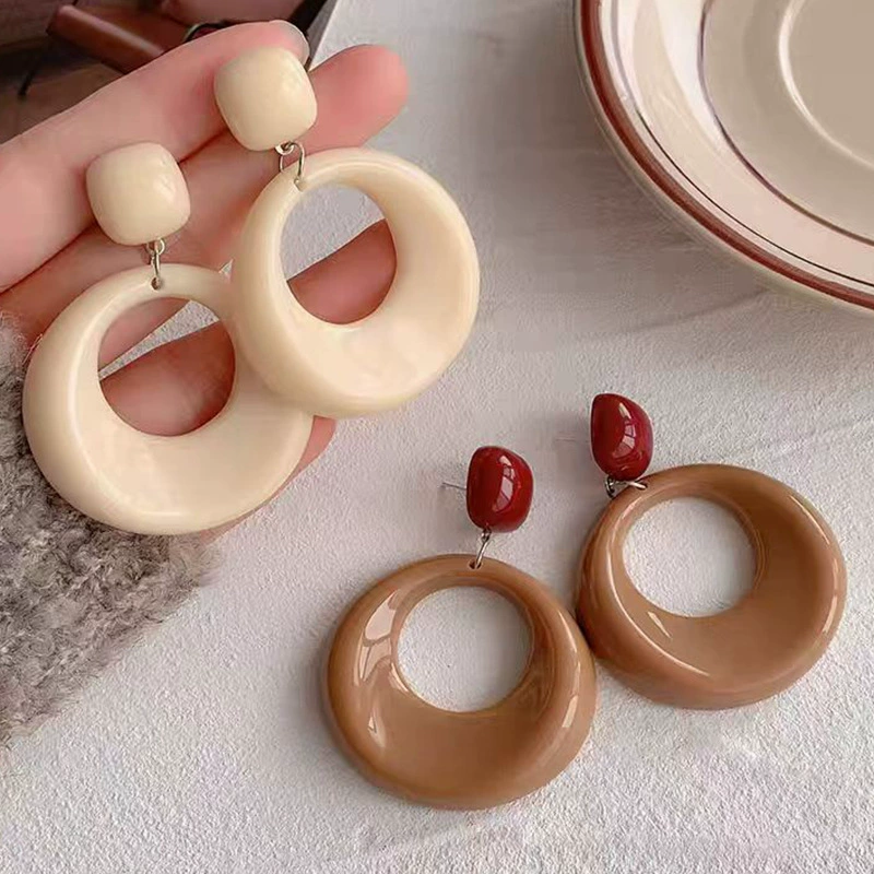 Ретро серьги, акриловая милая серебряная игла