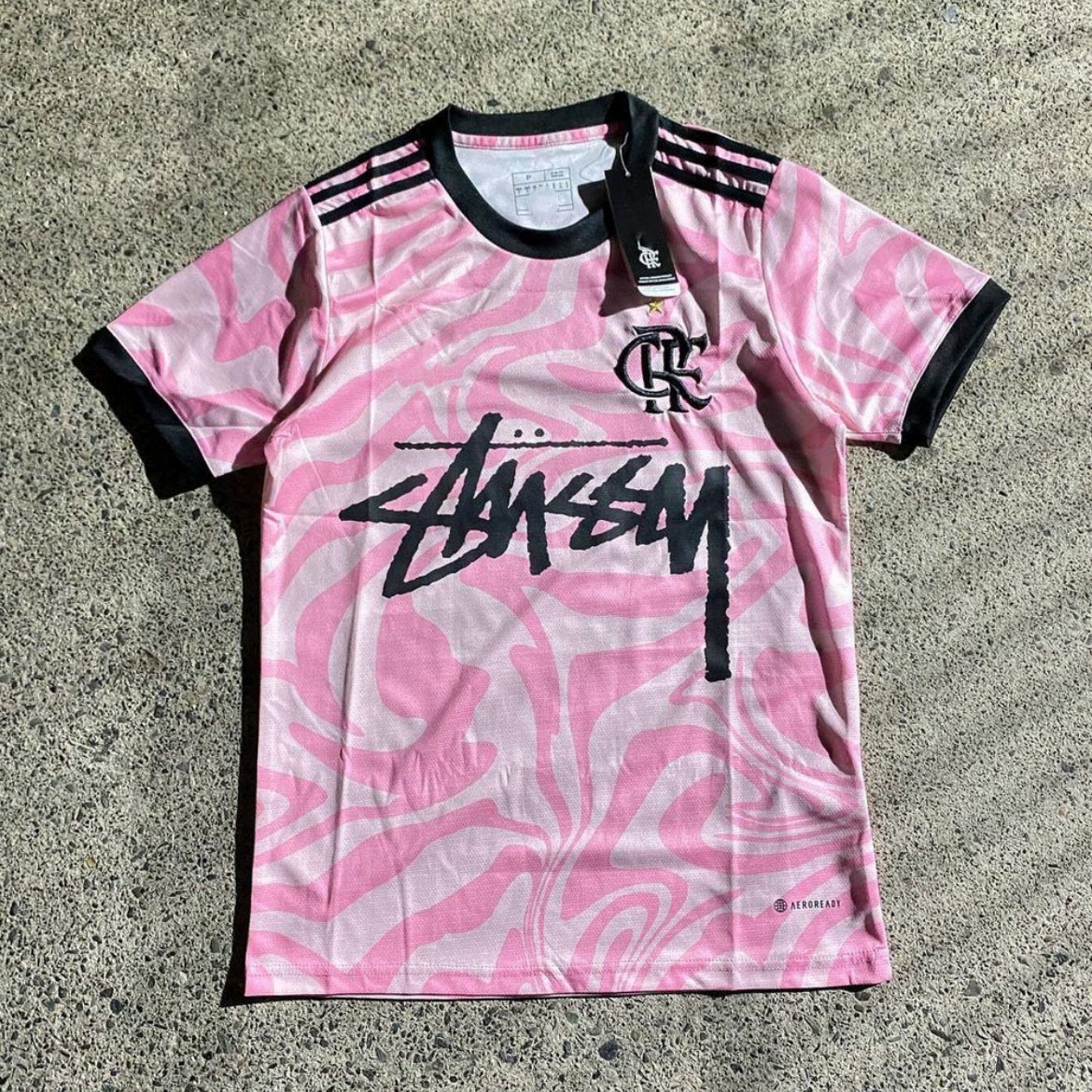 Футболка Stussy Stussy с подписью, Аргентина, Интер, Бразилия, Италия, Фламенго, короткие рукава