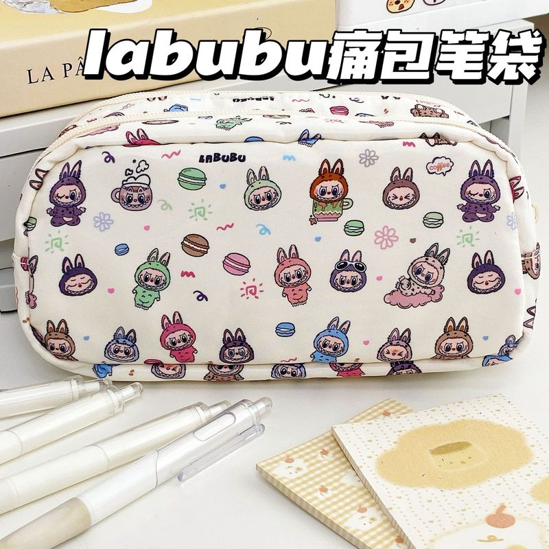Labubu パインバッグ漫画鉛筆バッグイン高価値文具バッグ学生大容量筆箱収納和風|undefined