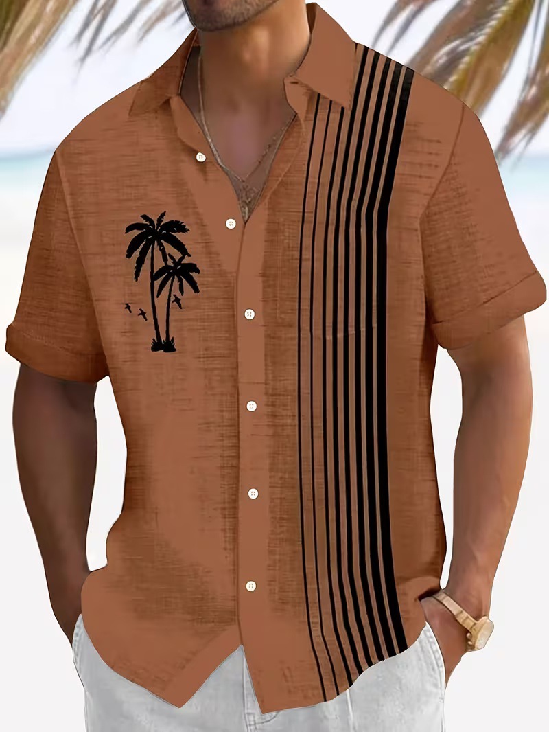 Fábrica de origen puede fijar la impresión digital camisa de manga corta vacaciones de verano nueva creación transfronteriza diy