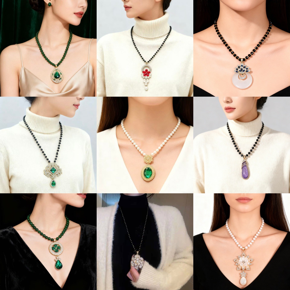 跨境轻奢高级感毛衣链长款秋冬项链女不掉色高质感项链配饰品批发