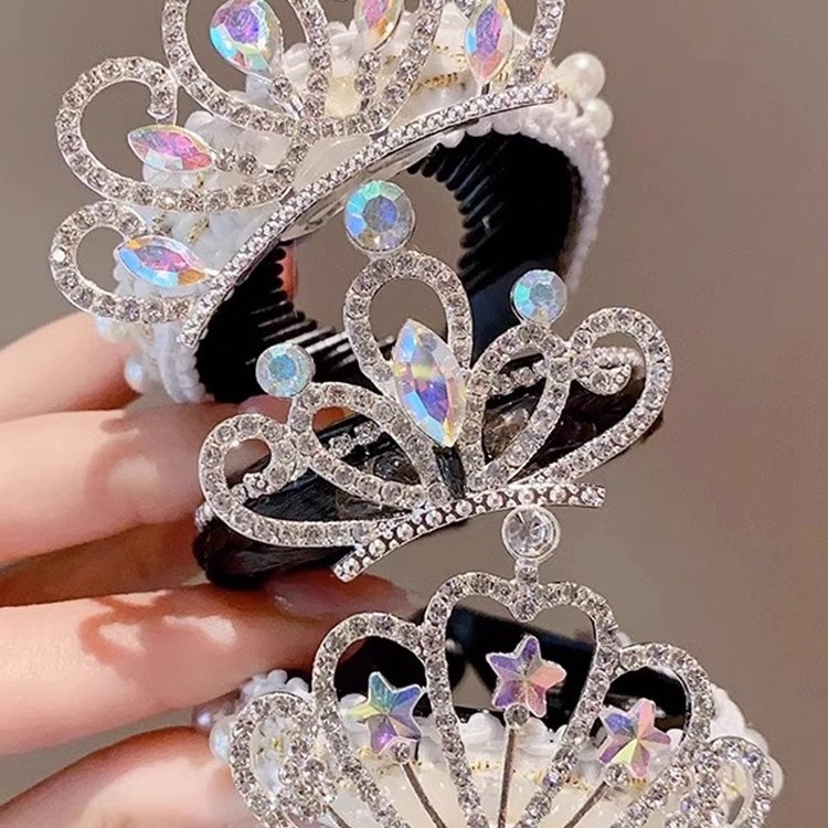 Princesa pequeño tocado de corona rendimiento infantil corona de alta gama hebilla de pelo de bola de alta gama artefacto para el cabello accesorios para el cabello para niñas