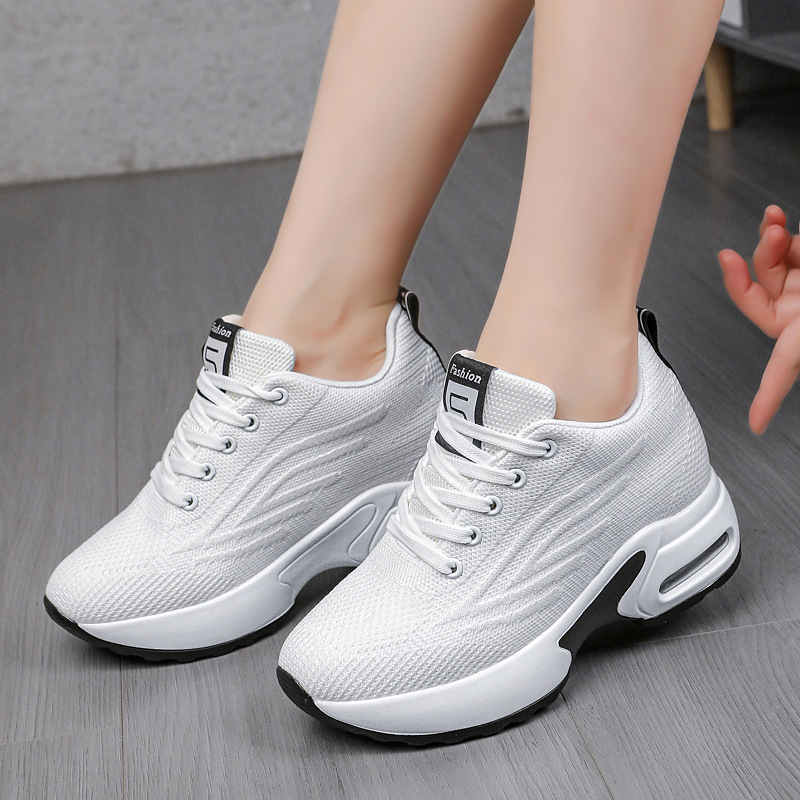 Mesh breathable invisible casual women's sneakers with hidden heel…