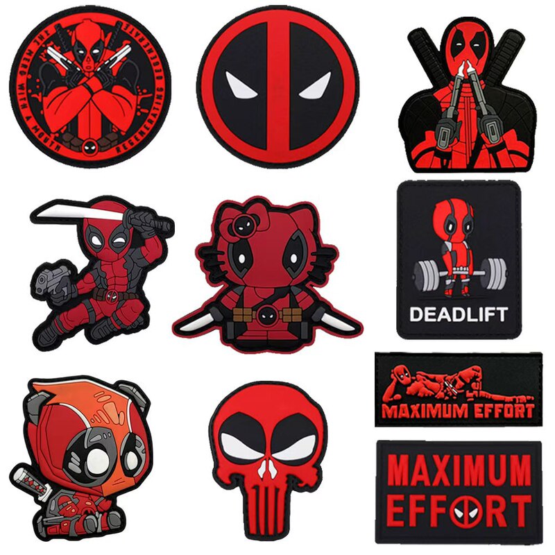 Marvel Maximum Effort Anime Armband Soft Rubber Morale Patch Deadpool Pvc Velcro Patch Marvel Maximum Effort Anime Armband Soft Rubber Morale Patch Deadpool Pvc Velcro Patch