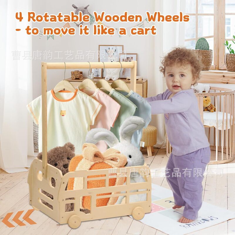 Wooden Baby Clothes Storage Box with Wheels Toy Storage Rack Household Wooden Baby Bath Products Storage Basket Wooden Baby Clothes Storage Box with Wheels Toy Storage Rack Household Wooden Baby Bath Products Storage Basket