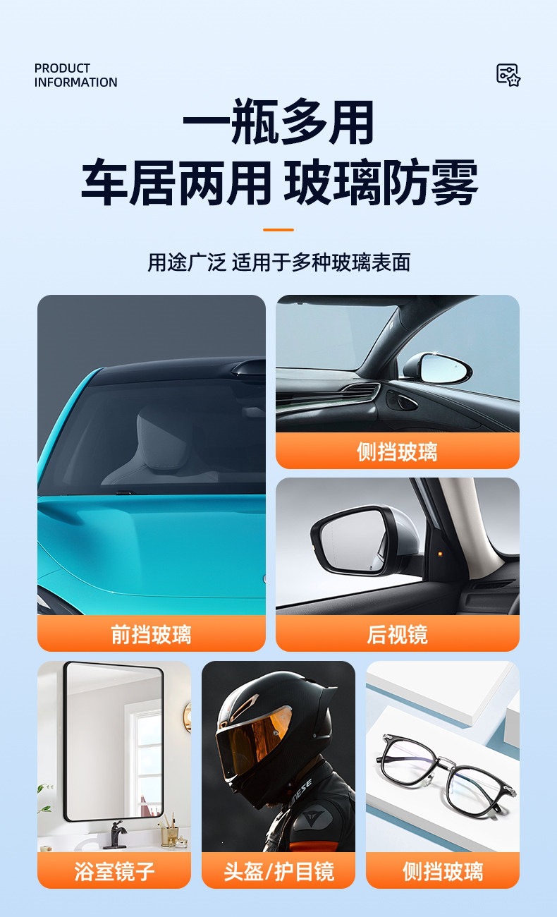 Suitable for Meijun automobile glass anti-fog agent, long-lasting non-fogging for front windshield, car windows, and rearview mirrors