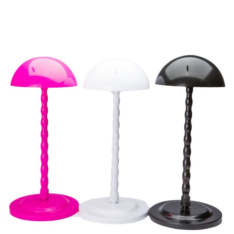 Peluca soporte modelo CAP soporte seta soporte de plástico soporte portátil de almacenamiento y colocación de reemplazo de cabello bloque de soporte de cabello falso asiento