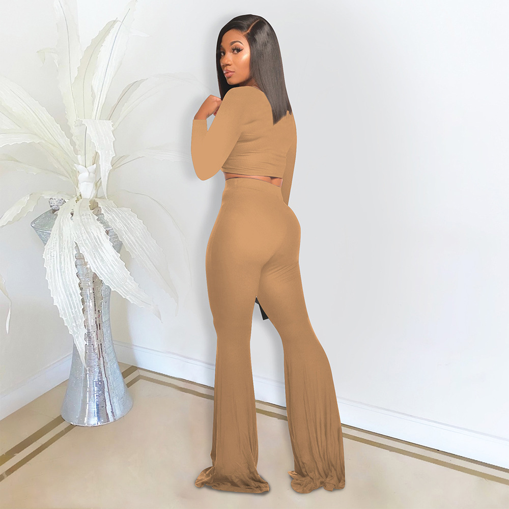 525g Weight Long Sleeve Sleeve Length Polyester Fabric Type Pant Co-ord Set Sets Type 2 Pieces Set Quantity Daily Occasion U Neck Neckline Slim Fit Type Solid Color Pattern Summer, Spring Season Women's Gender Printing Design Casual Style Daily Women's Casual Solid Color Polyester Printing Pant Co-ord Set Pants Sets 17