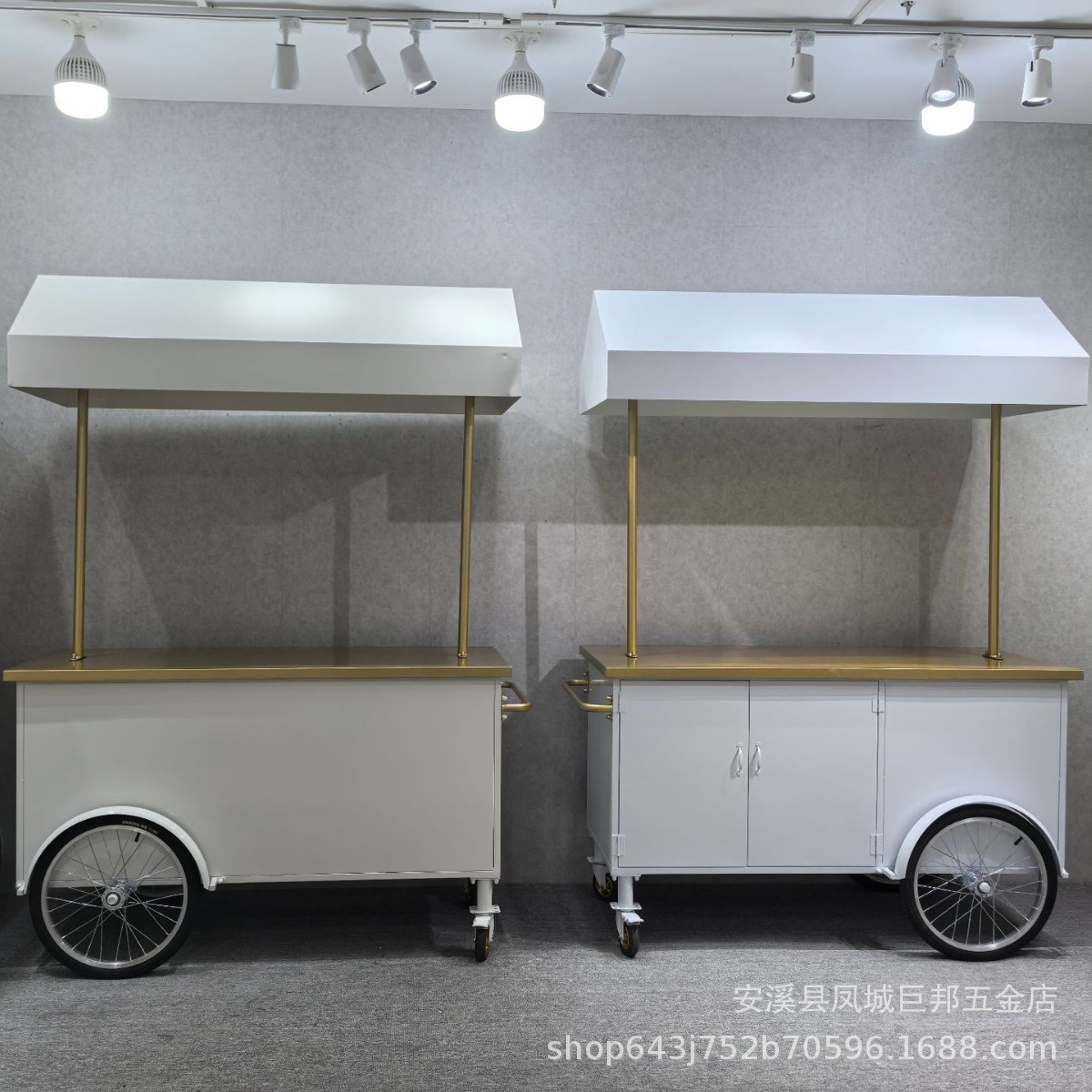 Carritos móviles, carritos de flores, carritos de comida móviles con empuje manual, stands promocionales para centros comerciales, puestos de mercado nocturno, carritos de snacks al por mayor