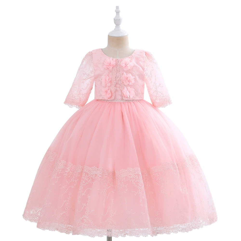 Piano performance costume for princess, children's long-sleeve, dress, western style, tutu skirt, custom-made