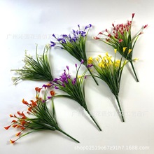 7头28叉水草马蹄莲 假花塑料花厂家 仿真绿植 人造花装饰餐厅跨境