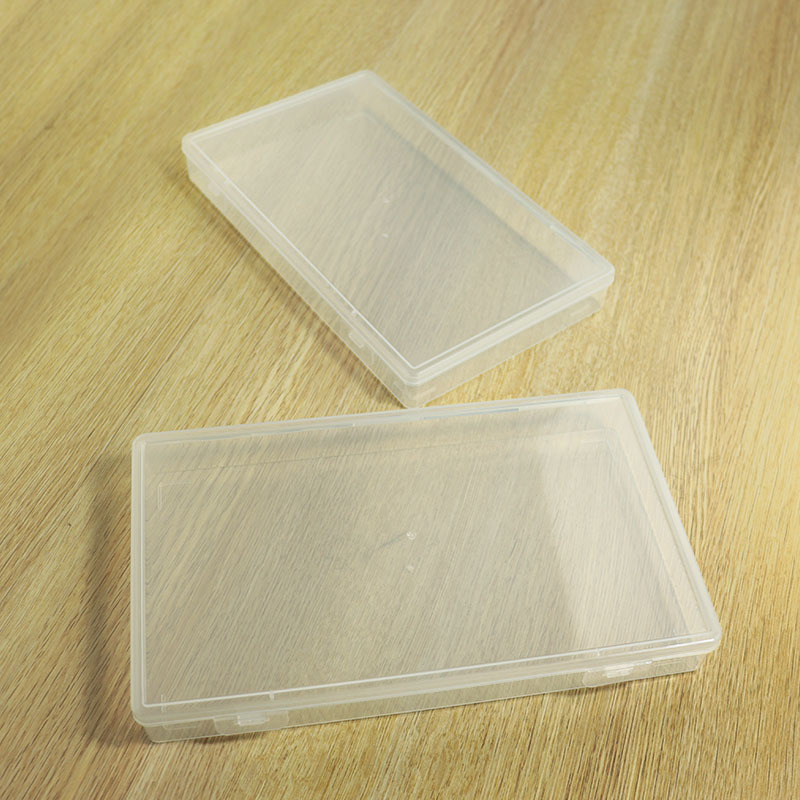 뜨거운 판매 직사각형 높은 투명 뚜껑 스티커 문구 포장 플라스틱 상자 카드 저장 상자 PP 빈 상자