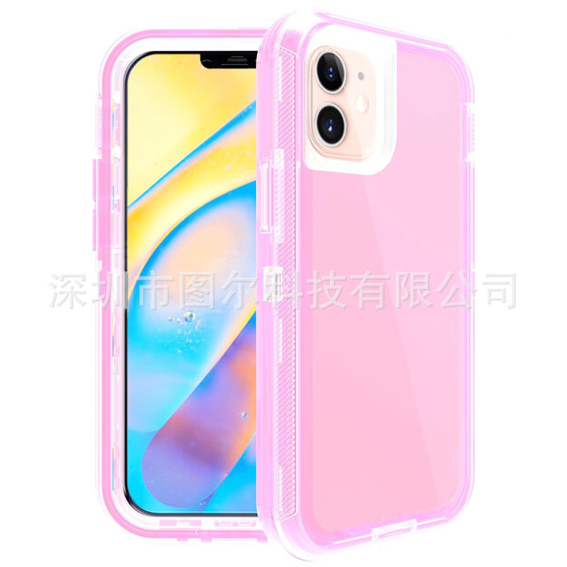 iPhone 17 16e 14 13 12 11 15 Pro Max 携帯電話ケースに適した透明なスリーインワン落下防止|undefined