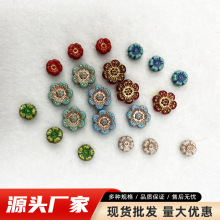 FGB进口捷克珠六瓣花牌烫金琉璃珠diy配件串珠配件宝仕奥莎散珠