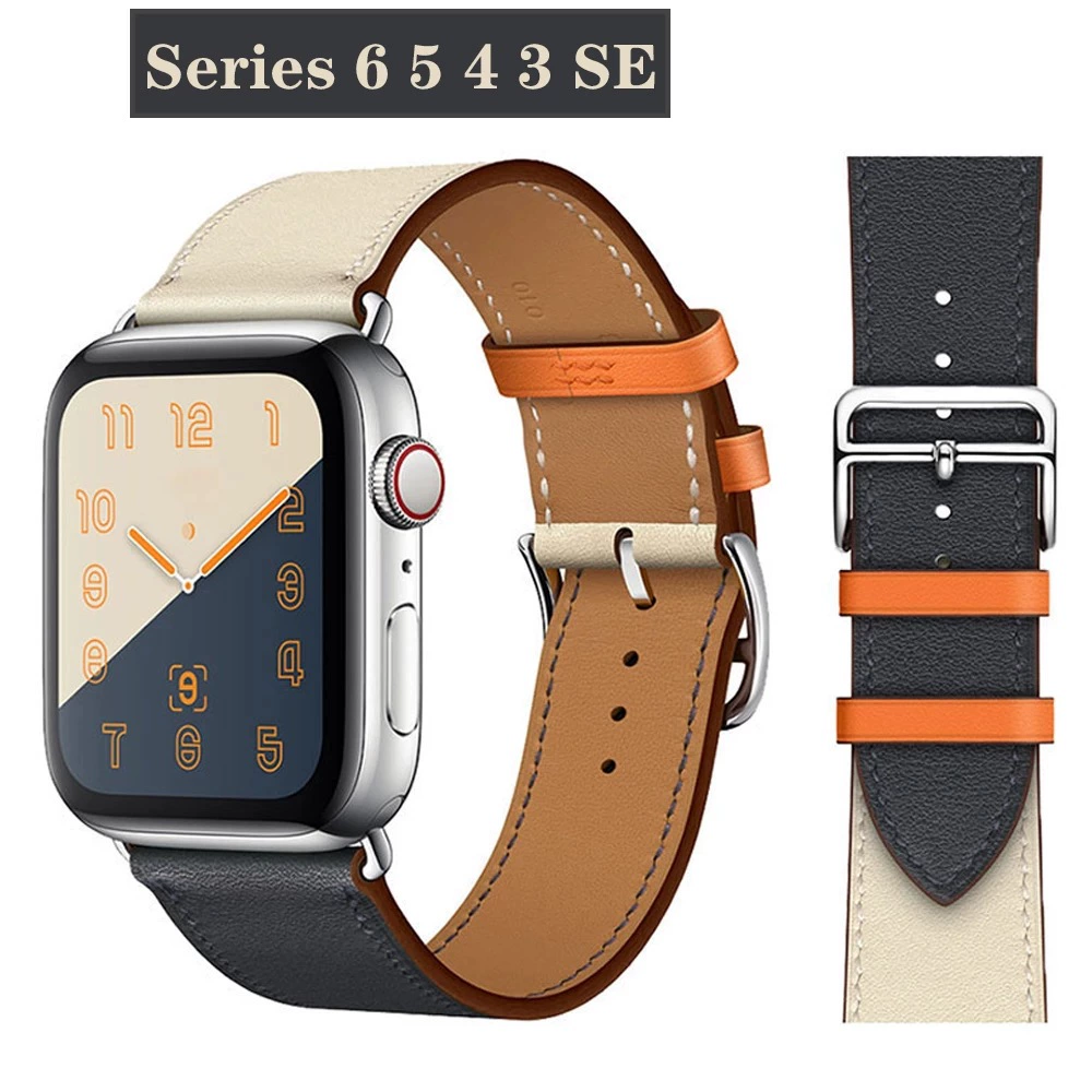Подходит для кожаного ремешка Apple Hermes ремешок iWatch 8/7/6/5/4 поколения - цвет поколения - кожаный ремешок против взрыва