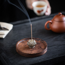 复古莲花线香插座陶瓷创意小香炉家用室内香器香托茶桌檀沉香薰炉